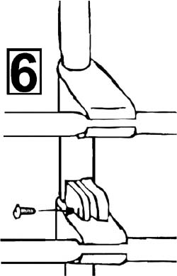 Lock your adjustments in place by installing the 4 screws (H)