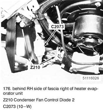 Rover condenser fan control diode