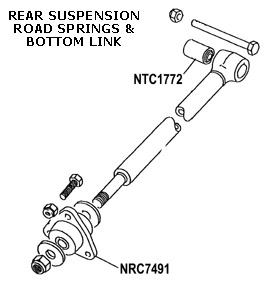 rear suspension road springs and bottom link