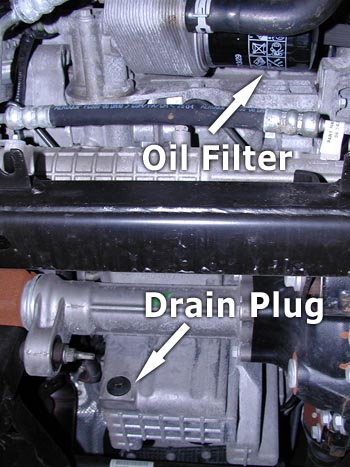 LR3 oil filter and drain plug